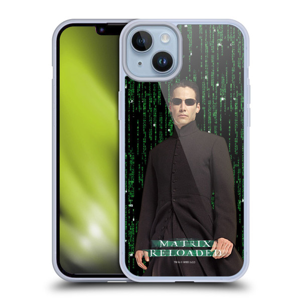 The Matrix Reloaded Key Art Neo 1 Soft Gel Case for Apple iPhone 14 Plus