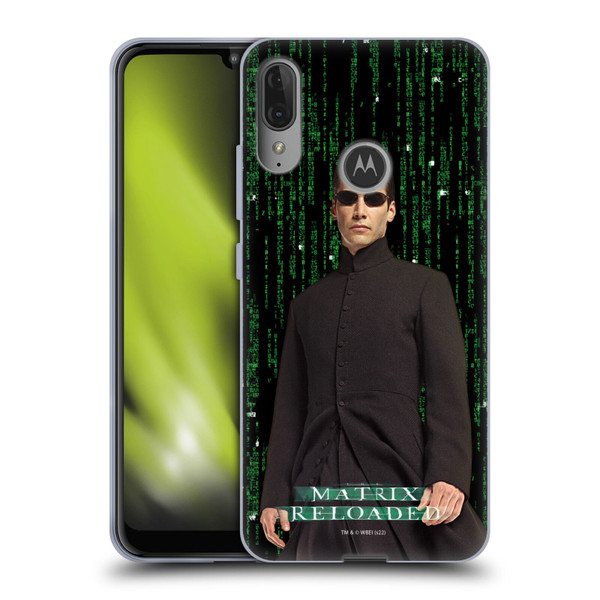 The Matrix Reloaded Key Art Neo 1 Soft Gel Case for Motorola Moto E6 Plus
