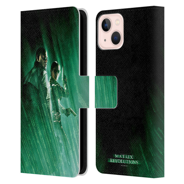 The Matrix Revolutions Key Art Morpheus Trinity Leather Book Wallet Case Cover For Apple iPhone 13