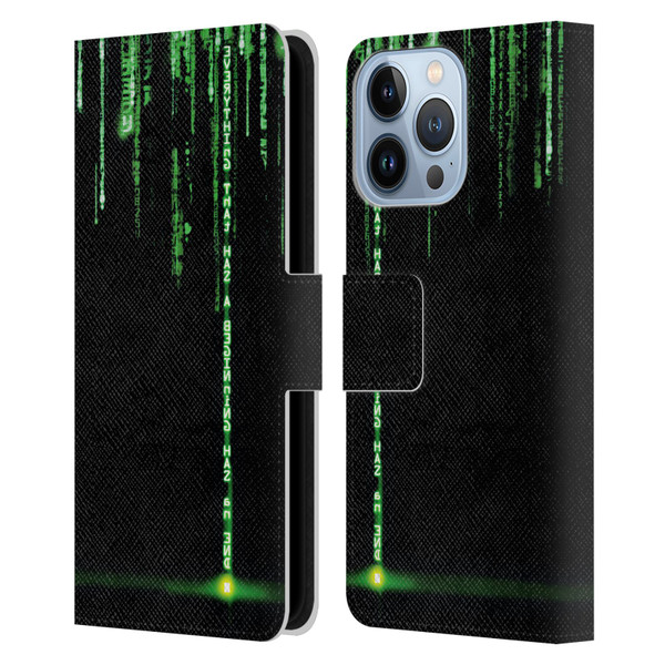 The Matrix Revolutions Key Art Everything That Has Beginning Leather Book Wallet Case Cover For Apple iPhone 13 Pro