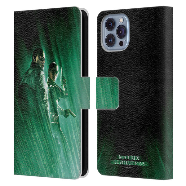 The Matrix Revolutions Key Art Morpheus Trinity Leather Book Wallet Case Cover For Apple iPhone 14