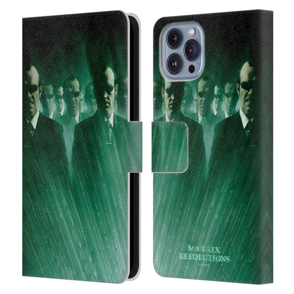 The Matrix Revolutions Key Art Smiths Leather Book Wallet Case Cover For Apple iPhone 14