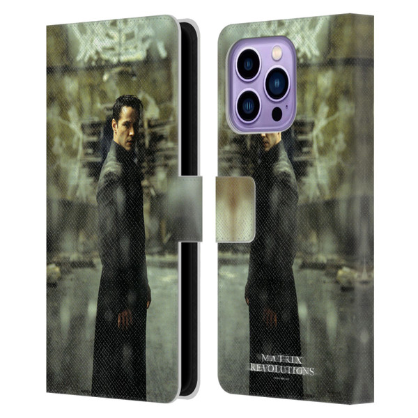 The Matrix Revolutions Key Art Neo 2 Leather Book Wallet Case Cover For Apple iPhone 14 Pro Max