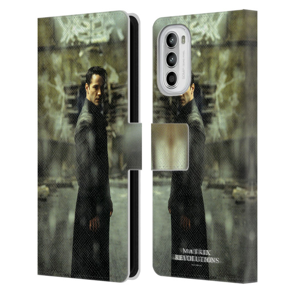 The Matrix Revolutions Key Art Neo 2 Leather Book Wallet Case Cover For Motorola Moto G52