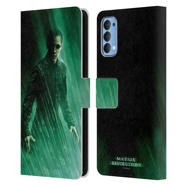 The Matrix Revolutions Key Art Neo 3 Leather Book Wallet Case Cover For OPPO Reno 4 5G