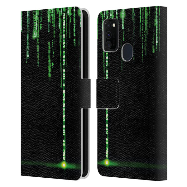 The Matrix Revolutions Key Art Everything That Has Beginning Leather Book Wallet Case Cover For Samsung Galaxy M30s (2019)/M21 (2020)