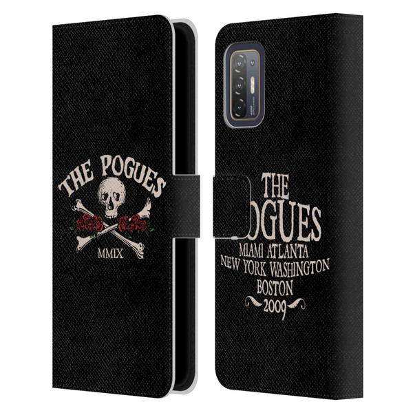 The Pogues Graphics Skull Leather Book Wallet Case Cover For HTC Desire 21 Pro 5G