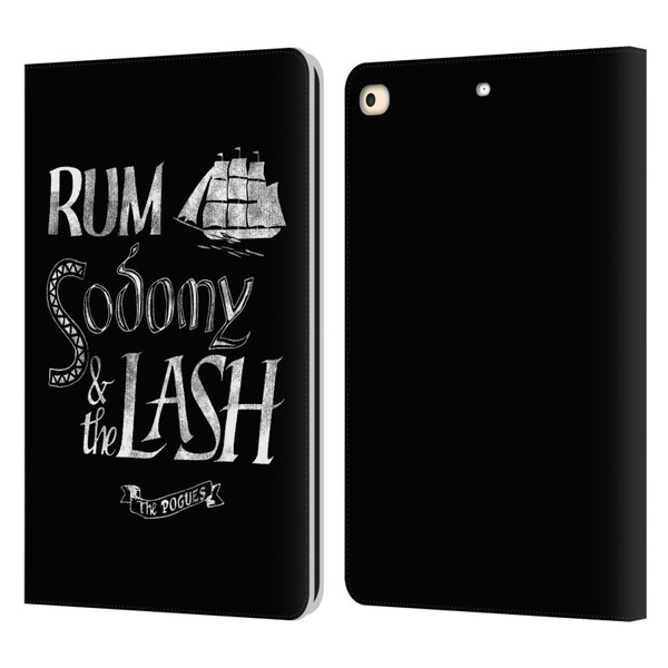 The Pogues Graphics Rum Sodony & The Lash Leather Book Wallet Case Cover For Apple iPad 9.7 2017 / iPad 9.7 2018