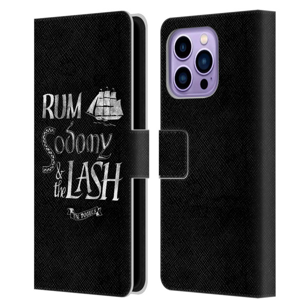 The Pogues Graphics Rum Sodony & The Lash Leather Book Wallet Case Cover For Apple iPhone 14 Pro Max