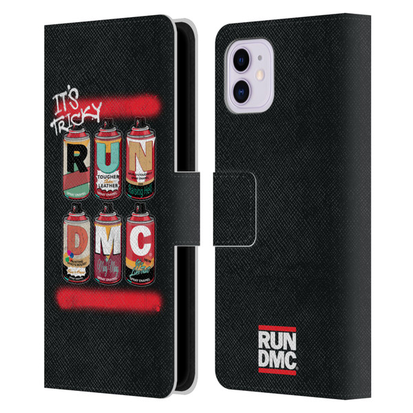 Run-D.M.C. Key Art Spray Cans Leather Book Wallet Case Cover For Apple iPhone 11
