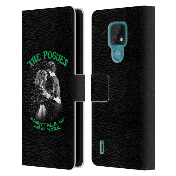 The Pogues Graphics Fairytale Of The New York Leather Book Wallet Case Cover For Motorola Moto E7