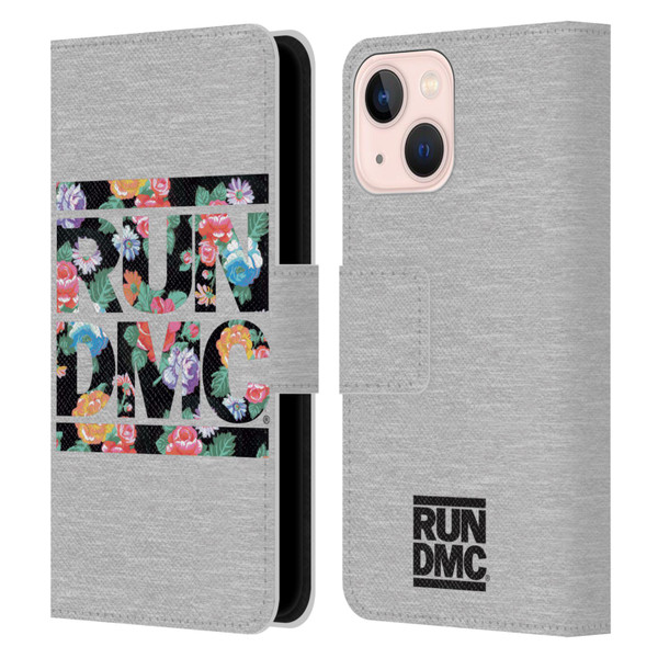 Run-D.M.C. Key Art Floral Leather Book Wallet Case Cover For Apple iPhone 13 Mini