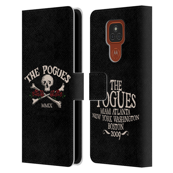 The Pogues Graphics Skull Leather Book Wallet Case Cover For Motorola Moto E7 Plus