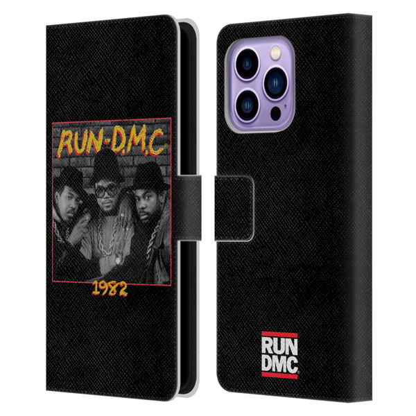 Run-D.M.C. Key Art Photo 1982 Leather Book Wallet Case Cover For Apple iPhone 14 Pro Max