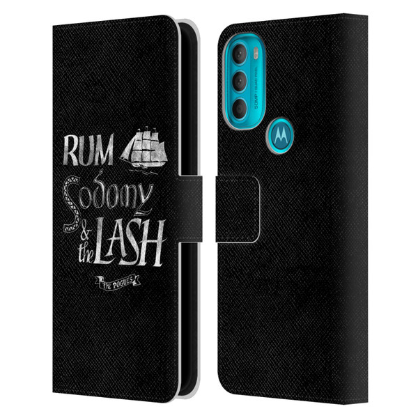 The Pogues Graphics Rum Sodony & The Lash Leather Book Wallet Case Cover For Motorola Moto G71 5G