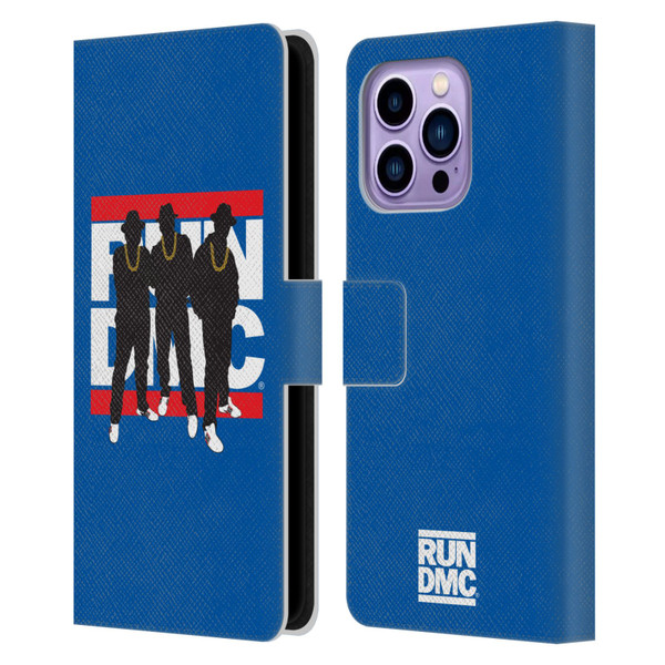 Run-D.M.C. Key Art Silhouette Leather Book Wallet Case Cover For Apple iPhone 14 Pro Max