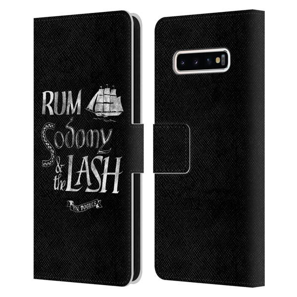 The Pogues Graphics Rum Sodony & The Lash Leather Book Wallet Case Cover For Samsung Galaxy S10+ / S10 Plus