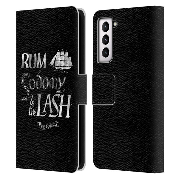 The Pogues Graphics Rum Sodony & The Lash Leather Book Wallet Case Cover For Samsung Galaxy S21 5G