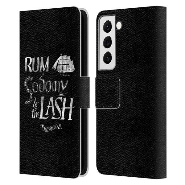 The Pogues Graphics Rum Sodony & The Lash Leather Book Wallet Case Cover For Samsung Galaxy S22 5G
