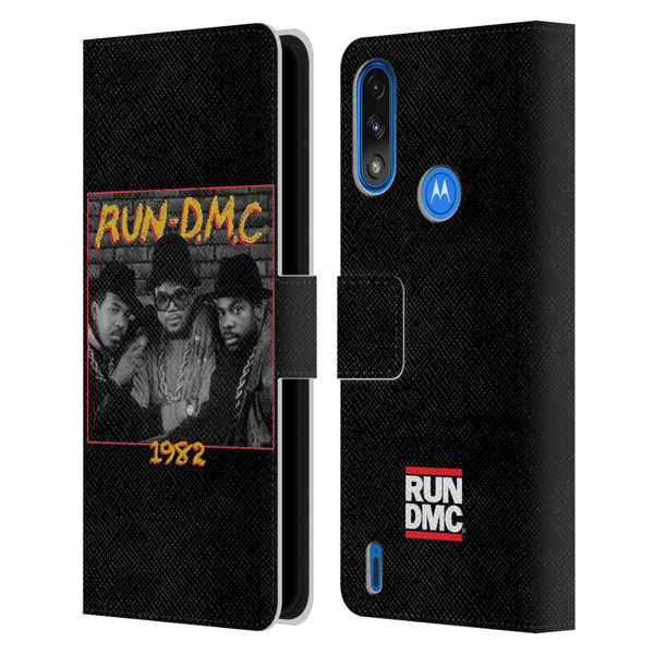 Run-D.M.C. Key Art Photo 1982 Leather Book Wallet Case Cover For Motorola Moto E7 Power / Moto E7i Power