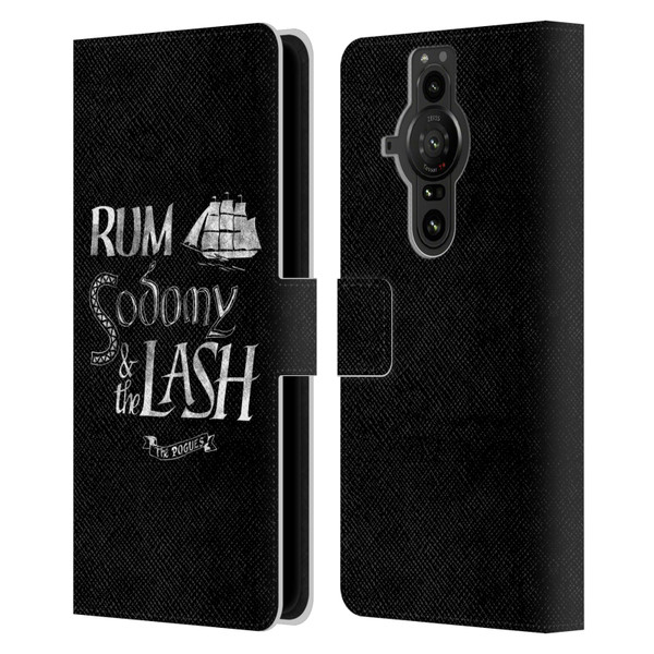 The Pogues Graphics Rum Sodony & The Lash Leather Book Wallet Case Cover For Sony Xperia Pro-I