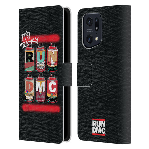 Run-D.M.C. Key Art Spray Cans Leather Book Wallet Case Cover For OPPO Find X5 Pro