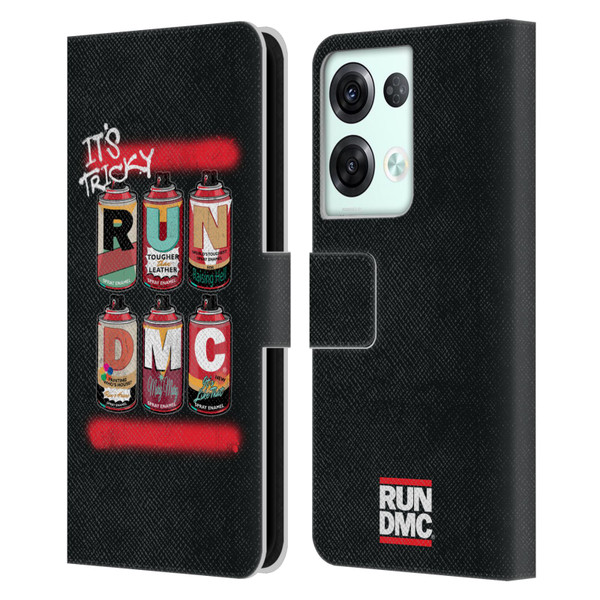 Run-D.M.C. Key Art Spray Cans Leather Book Wallet Case Cover For OPPO Reno8 Pro