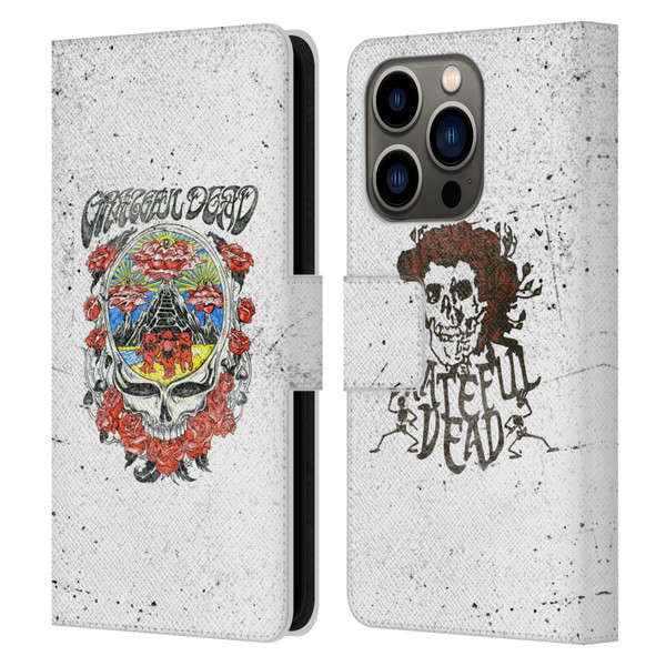 Grateful Dead Trends Rose Leather Book Wallet Case Cover For Apple iPhone 14 Pro