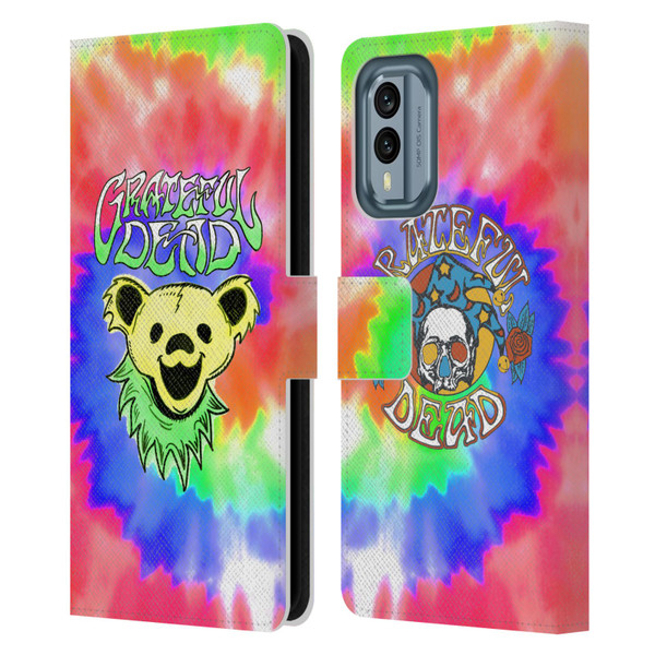 Grateful Dead Trends Bear Tie Dye Leather Book Wallet Case Cover For Nokia X30