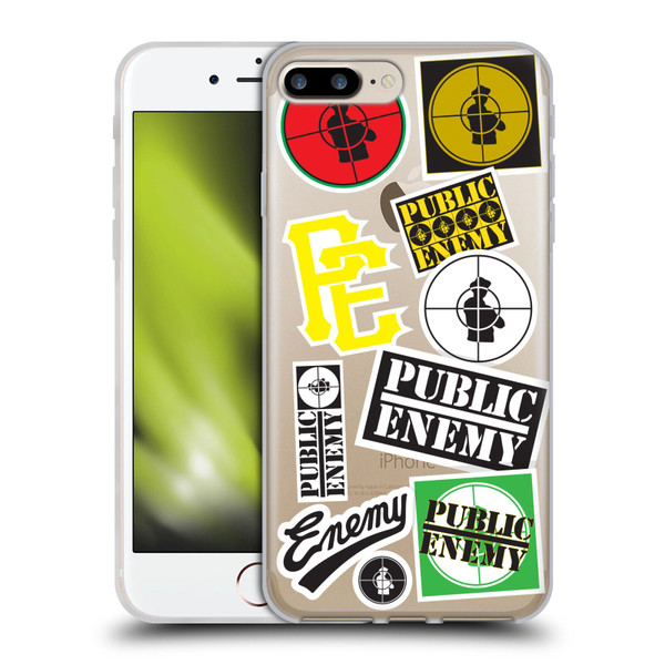 Public Enemy Graphics Collage Soft Gel Case for Apple iPhone 7 Plus / iPhone 8 Plus