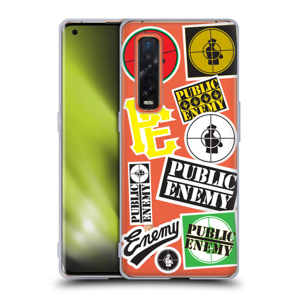 Public Enemy Graphics Collage Soft Gel Case for OPPO Find X2 Pro 5G
