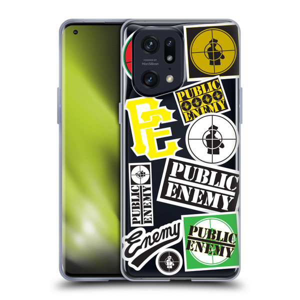 Public Enemy Graphics Collage Soft Gel Case for OPPO Find X5 Pro