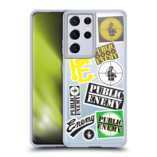 Public Enemy Graphics Collage Soft Gel Case for Samsung Galaxy S21 Ultra 5G