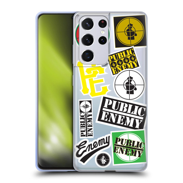 Public Enemy Graphics Collage Soft Gel Case for Samsung Galaxy S21 Ultra 5G