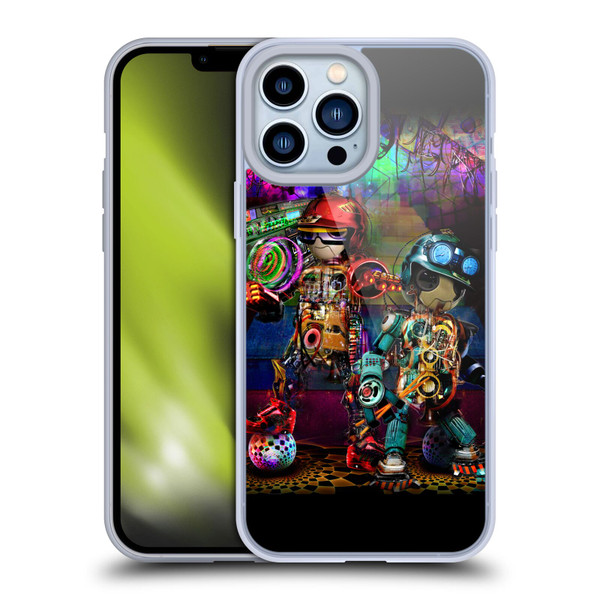 Jumbie Art Visionary Boombox Robots Soft Gel Case for Apple iPhone 13 Pro Max