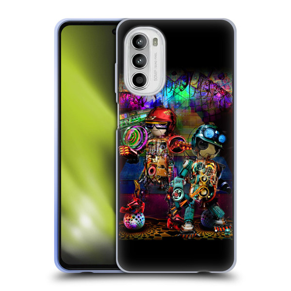 Jumbie Art Visionary Boombox Robots Soft Gel Case for Motorola Moto G52