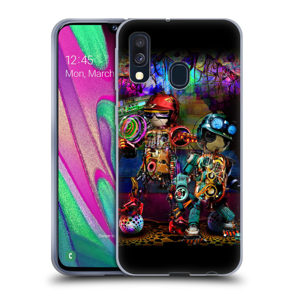 Jumbie Art Visionary Boombox Robots Soft Gel Case for Samsung Galaxy A40 (2019)