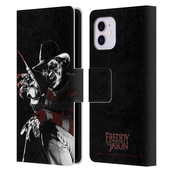 Freddy VS. Jason Graphics Freddy Leather Book Wallet Case Cover For Apple iPhone 11