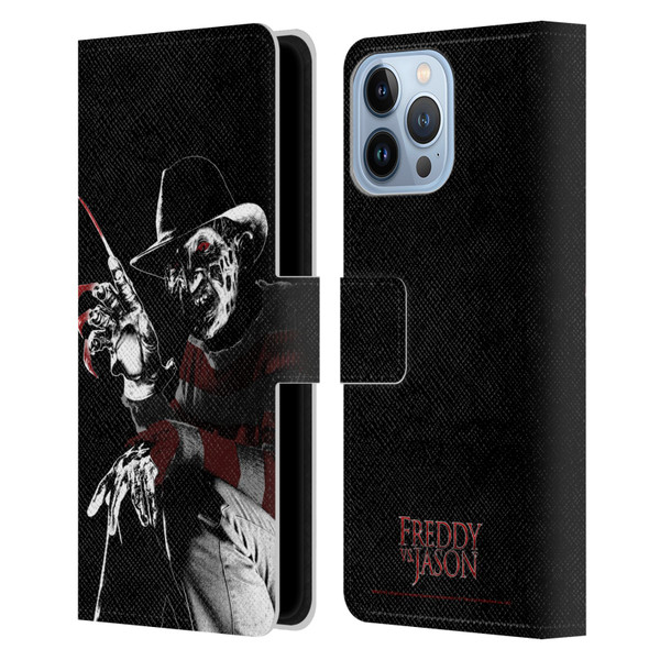 Freddy VS. Jason Graphics Freddy Leather Book Wallet Case Cover For Apple iPhone 13 Pro Max