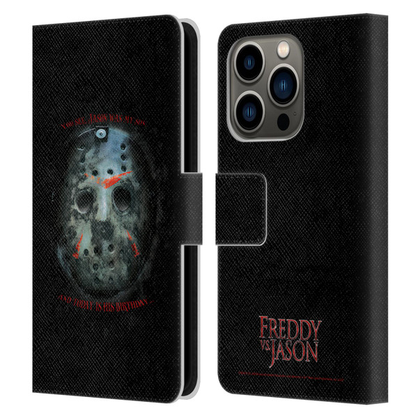 Freddy VS. Jason Graphics Jason's Birthday Leather Book Wallet Case Cover For Apple iPhone 14 Pro