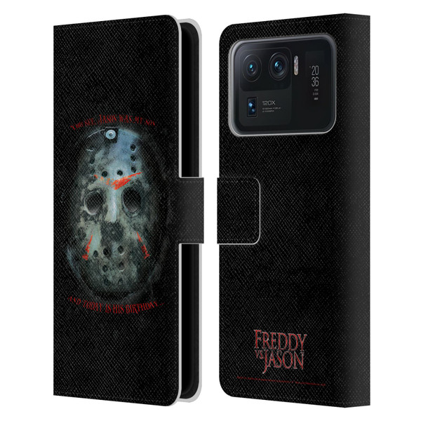 Freddy VS. Jason Graphics Jason's Birthday Leather Book Wallet Case Cover For Xiaomi Mi 11 Ultra