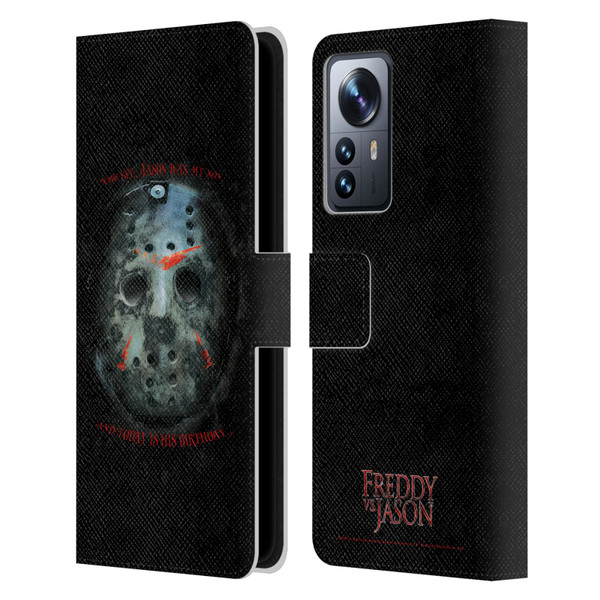 Freddy VS. Jason Graphics Jason's Birthday Leather Book Wallet Case Cover For Xiaomi 12 Pro