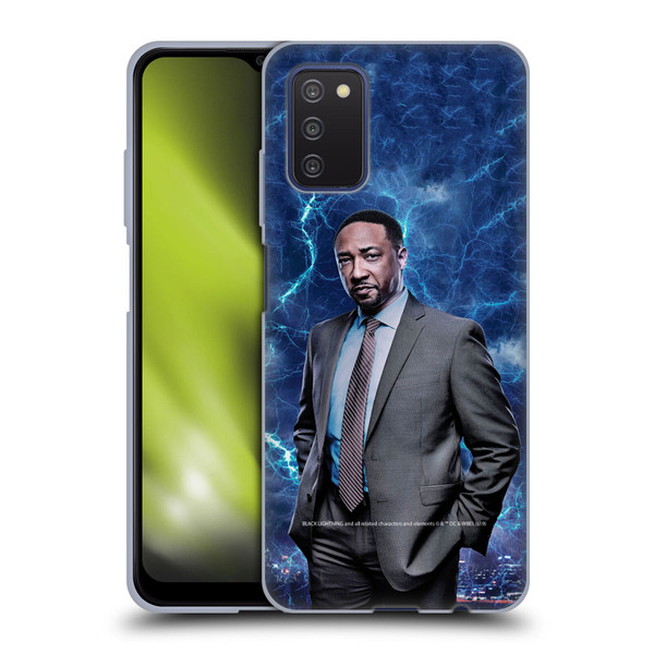Black Lightning Characters William Henderson Soft Gel Case for Samsung Galaxy A03s (2021)