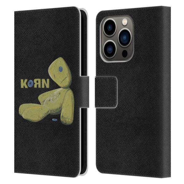 Korn Graphics Issues Doll Leather Book Wallet Case Cover For Apple iPhone 14 Pro