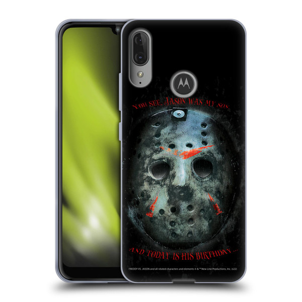 Freddy VS. Jason Graphics Jason's Birthday Soft Gel Case for Motorola Moto E6 Plus
