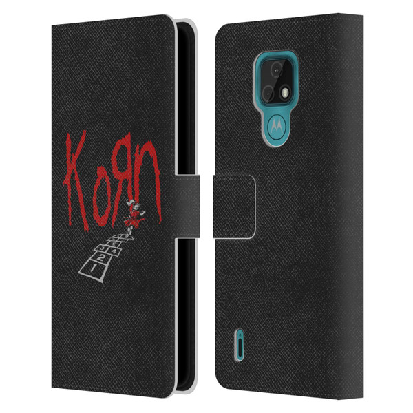 Korn Graphics Follow The Leader Leather Book Wallet Case Cover For Motorola Moto E7