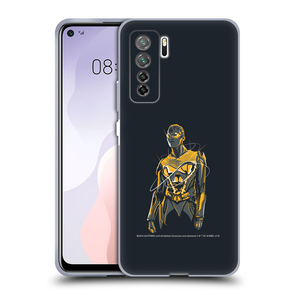 Black Lightning Key Art Thunder Soft Gel Case for Huawei Nova 7 SE/P40 Lite 5G