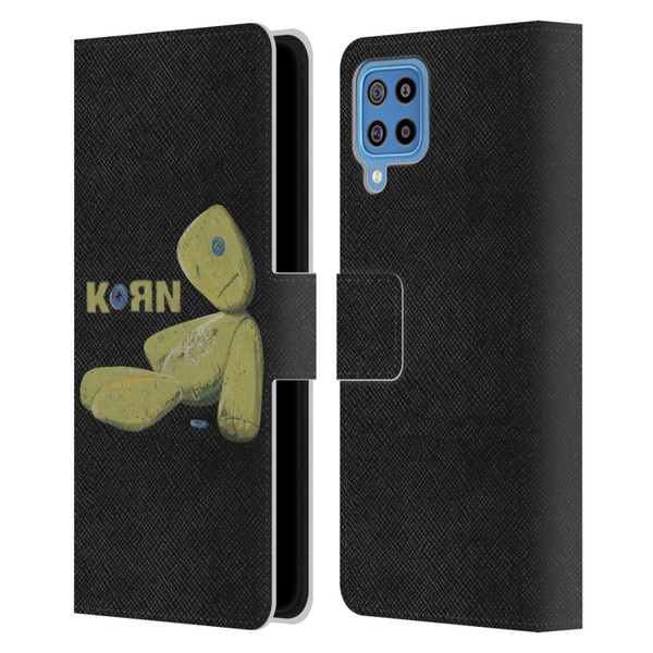 Korn Graphics Issues Doll Leather Book Wallet Case Cover For Samsung Galaxy F22 (2021)