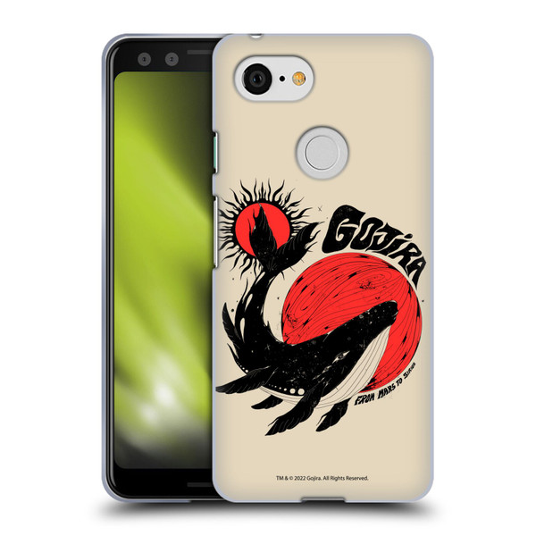 Gojira Graphics Whale Sun Moon Soft Gel Case for Google Pixel 3