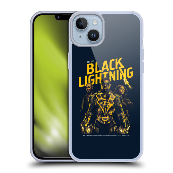 Black Lightning Key Art Get Lit Soft Gel Case for Apple iPhone 14 Plus